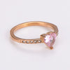 Wholesale Elegant Electroplated Stainless Steel Heart Shape Inlaid Zircon Colored Diamond Ring For Women