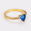 Wholesale Elegant Electroplated Stainless Steel Heart Shape Inlaid Zircon Colored Diamond Ring For Women
