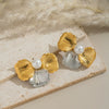 Wholesale Elegant Fashion Colorblocking Flower Stud Earrings For Women Stainless Steel Electroplated