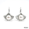 Wholesale Elegant Fashion Shell Single Pearl Earrings In 316 Stainless Steel With Geometric Design And Electroplating