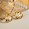 Wholesale Elegant Fashionable Light Luxury Minimalist Banquet Pearl Earrings In Stainless Steel With Fruit Shape And Electroplating