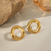 Wholesale Elegant Fashionable Light Luxury Minimalist Banquet Pearl Earrings In Stainless Steel With Fruit Shape And Electroplating