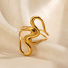 Wholesale Elegant Geometric Adjustable Electroplated Stainless Steel Ring For Women