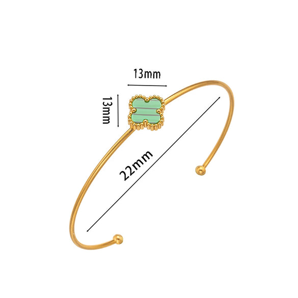 Wholesale Elegant Geometric Clover Stainless Steel Electroplated Bracelet