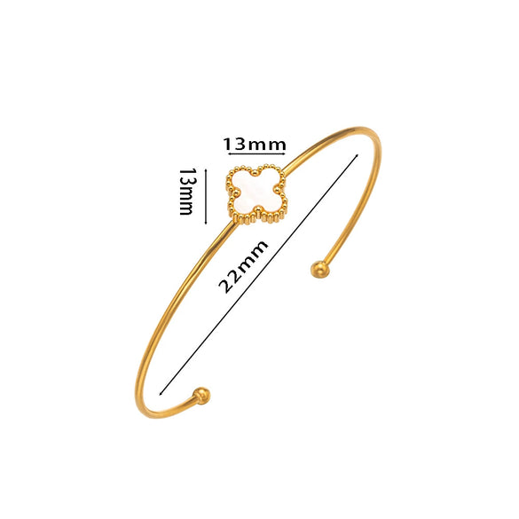 Wholesale Elegant Geometric Clover Stainless Steel Electroplated Bracelet