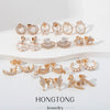 Wholesale Elegant Geometric Copper Electroplated Earrings For Women