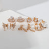 Wholesale Elegant Geometric Copper Electroplated Earrings For Women