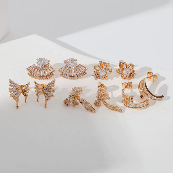 Wholesale Elegant Geometric Copper Electroplated Earrings For Women