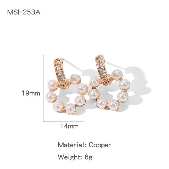 Wholesale Elegant Geometric Copper Electroplated Earrings For Women