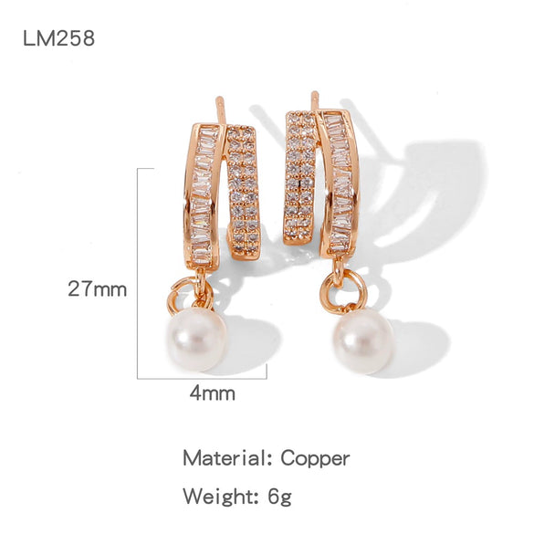 Wholesale Elegant Geometric Copper Electroplated Earrings For Women