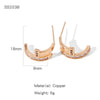 Wholesale Elegant Geometric Copper Electroplated Earrings For Women