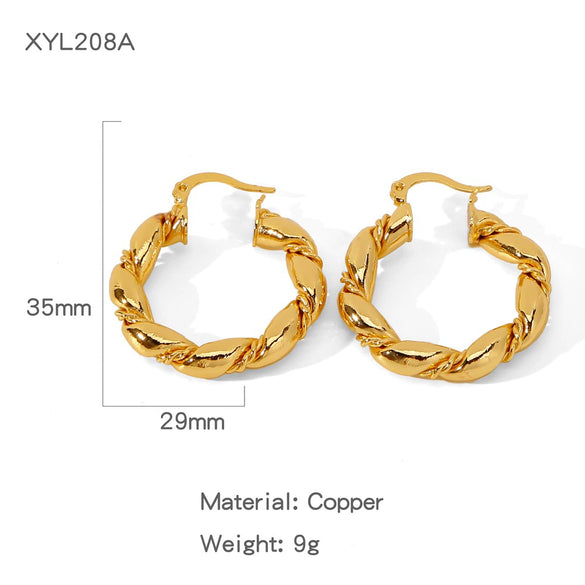 Wholesale Elegant Geometric Copper Electroplated Women's Earrings