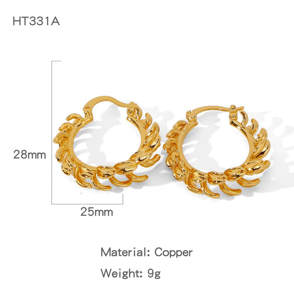 Wholesale Elegant Geometric Copper Electroplated Women's Earrings