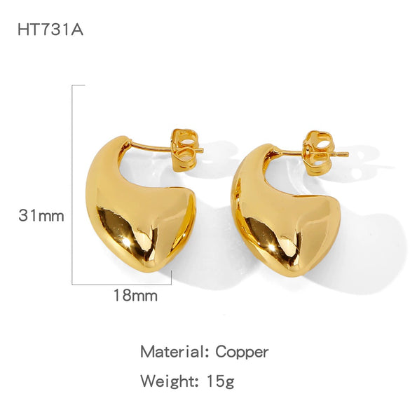Wholesale Elegant Geometric Copper Electroplated Women's Earrings