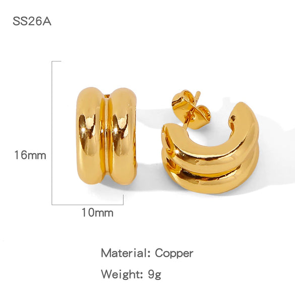 Wholesale Elegant Geometric Copper Electroplated Women's Earrings