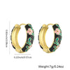 Wholesale Elegant Geometric Copper Gold Plated Pink Flower Pattern Oil Drop Earrings For Women