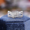 Wholesale Elegant Geometric Copper Multilayered Ring Inlaid With Zirconia For Women