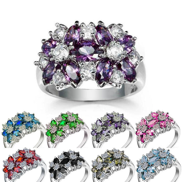 Wholesale Elegant Geometric Copper Ring With Zirconia For Women