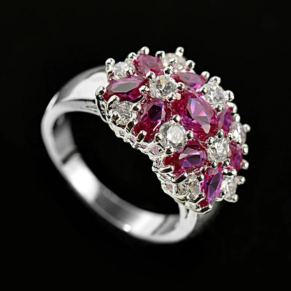 Wholesale Elegant Geometric Copper Ring With Zirconia For Women