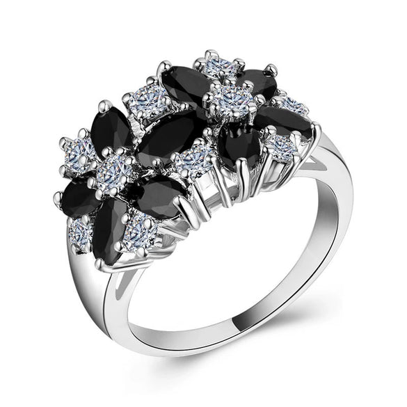 Wholesale Elegant Geometric Copper Ring With Zirconia For Women