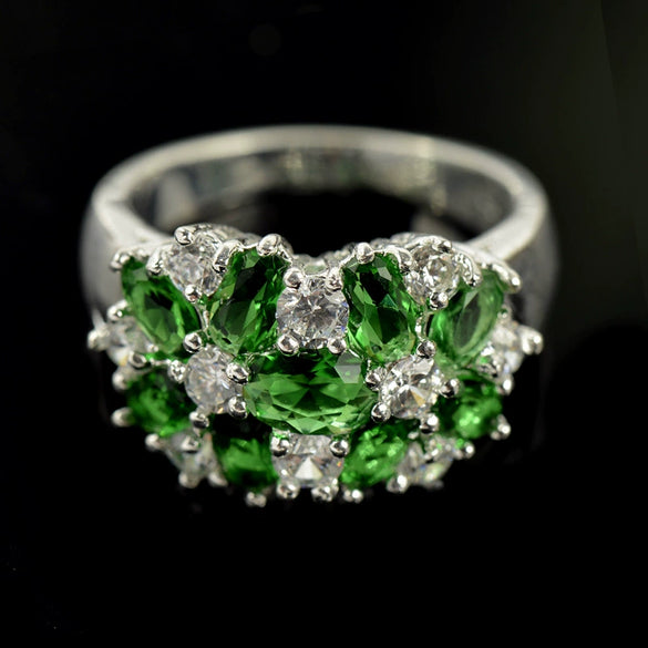 Wholesale Elegant Geometric Copper Ring With Zirconia For Women