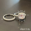Wholesale Elegant Geometric Four Claw Zircon Copper Couple Ring