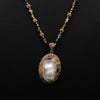 Wholesale Elegant Geometric Freshwater Natural Pearl Bamboo Chain Clavicle Pendant Necklace 18K Gold Plated Jewelry For Women