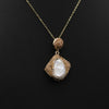 Wholesale Elegant Geometric Freshwater Natural Pearl Bamboo Chain Clavicle Pendant Necklace 18K Gold Plated Jewelry For Women