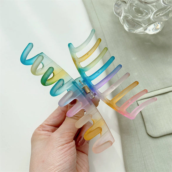 Wholesale Elegant Geometric Handmade Plastic And Resin Shark Clip For Women