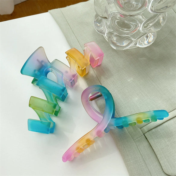 Wholesale Elegant Geometric Handmade Plastic And Resin Shark Clip For Women