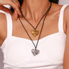 Wholesale Elegant Geometric Heart Pendant Necklace For Women Stainless Steel And Titanium Steel 18K Gold Plated