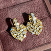 Wholesale Elegant Geometric Heart Shape Copper Earrings With Zirconia For Women