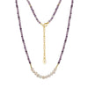 Wholesale Elegant Geometric Natural Stone Series Necklace With Purple Mica Freshwater Pad Sterling Silver Electroplating