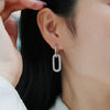 Wholesale Elegant Geometric Oshaped Women's Earrings 925 Sterling Silver Moissanite Inlay