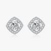 Wholesale Elegant Geometric S925 Sterling Silver Diamond Earrings For Women