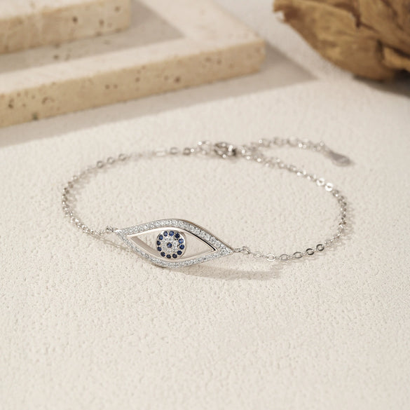 Wholesale Elegant Geometric S925 Sterling Silver Electroplated Eye Bracelet For Women