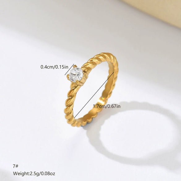 Wholesale Elegant Geometric Stainless Steel Electroplated Ring For Women And Unisex