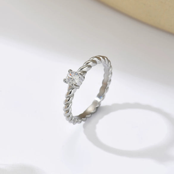 Wholesale Elegant Geometric Stainless Steel Electroplated Ring For Women And Unisex