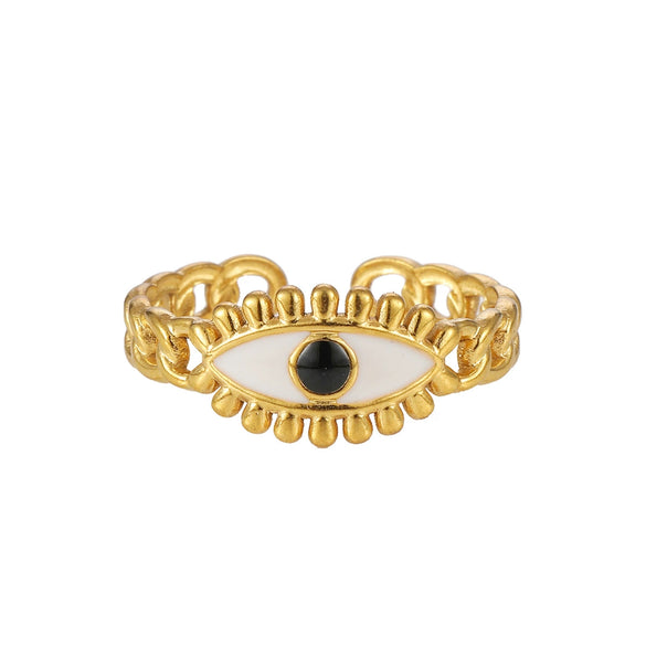 Wholesale Elegant Geometric Stainless Steel Goldplated Women's Ring