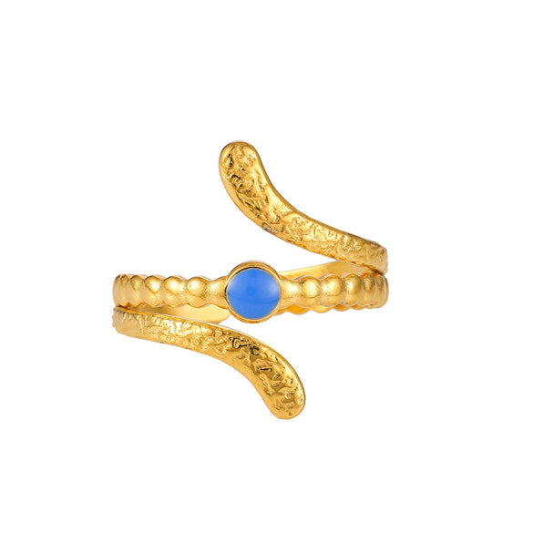 Wholesale Elegant Geometric Stainless Steel Goldplated Women's Ring