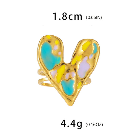 Wholesale Elegant Geometric Stainless Steel Goldplated Women's Ring