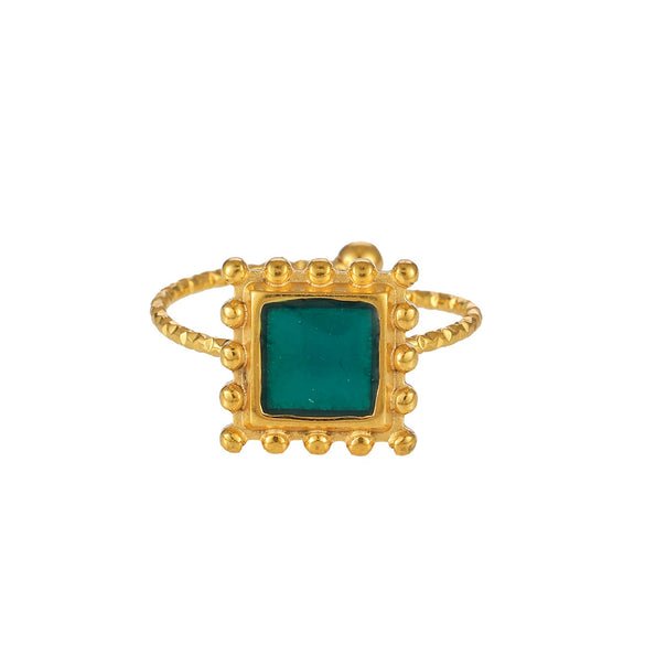 Wholesale Elegant Geometric Stainless Steel Goldplated Women's Ring