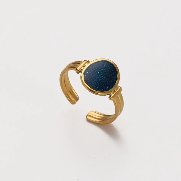 Wholesale Elegant Geometric Stainless Steel Goldplated Women's Ring