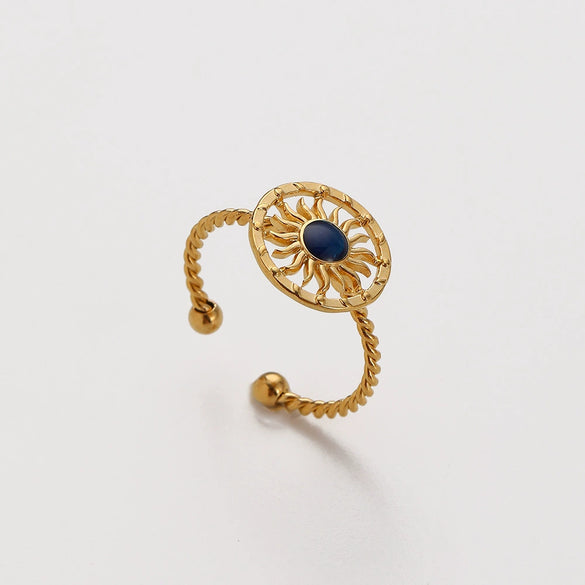 Wholesale Elegant Geometric Stainless Steel Goldplated Women's Ring