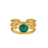 Wholesale Elegant Geometric Stainless Steel Goldplated Women's Ring