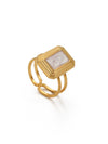 Wholesale Elegant Geometric Stainless Steel Goldplated Women's Ring
