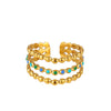 Wholesale Elegant Geometric Stainless Steel Goldplated Women's Ring