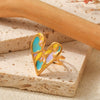 Wholesale Elegant Geometric Stainless Steel Goldplated Women's Ring