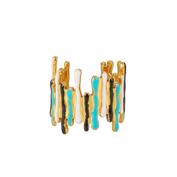 Wholesale Elegant Geometric Stainless Steel Goldplated Women's Ring