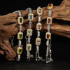 Wholesale Elegant Geometric Style S925 Sterling Silver Gemstone Bracelet